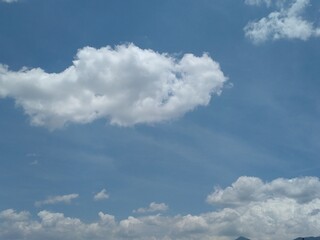 White clouds in the blue sky
