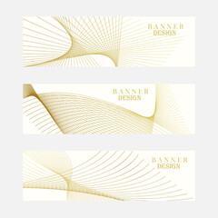 Set of white and gold banner design