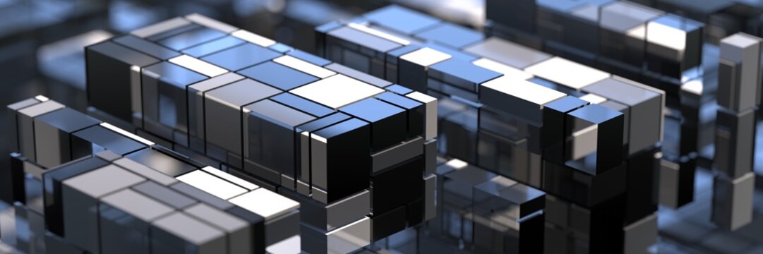 Abstrakte moderne W&uuml;rfel als Technologie Hintergrund