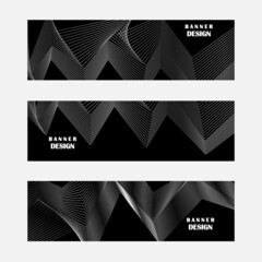 Fototapeta premium Set of modern black and silver banner design