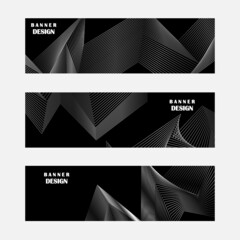 Fototapeta premium Set of modern black and silver banner design