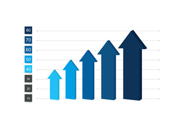 Chart, graph, 3D style. Infographics element.