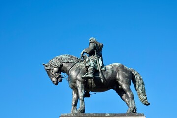 Detail of the equestrian statue of Jan Zizka of Trocnov in Vitkov hill in Prague. High quality photo