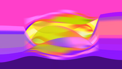 Abstract modern pink yellow violet color background with fluid pastel soft waves. Luxury pop art backdrop. Geometric digital innovation screen. Device, phone or smartphone futuristic trippy wallpaper.