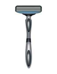 Razor. Beard haircut accessorie. Sharp shave equipment for hygiene or hairstyle isolated on white. Shaving mock up icon