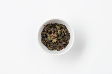 Tea in a white plate