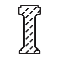 Chess game outline vector icon.Outline vector illustration of rook. Isolated illustration of chess game icon on white background.