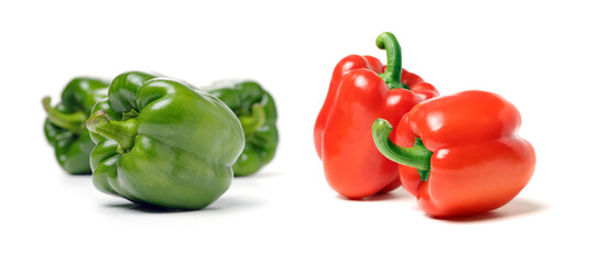 fresh bell pepper (capsicum) on white background