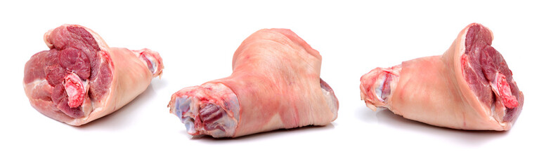 raw pork (leg) isolated on white background
