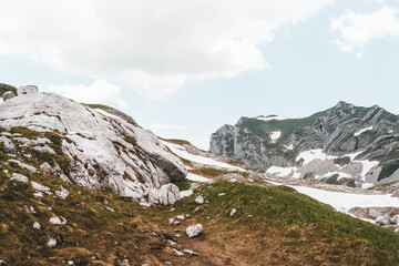 Trail to the Bobotov Kuk located in the center of Durmitor National Park in Northern Montenegro.