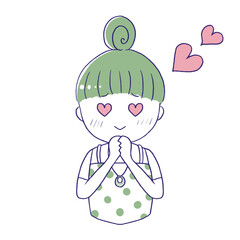 うっとり照れる女性