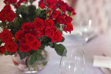 Bouquet of red roses