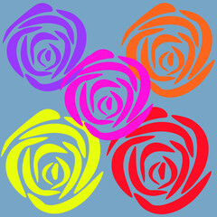 
Rose flower, buds isolated on different backgrounds. Collection of vector decorative design elements