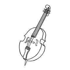 Obraz premium Cello in doodle style. Hand drawn musical instrument.