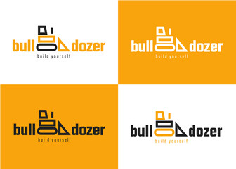 Bulldozer minimalistic logo design template. Vector © Tami Yako