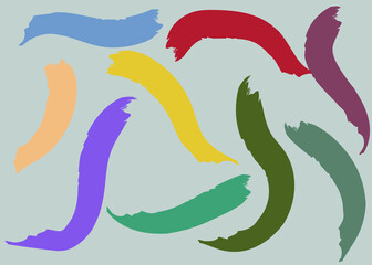 
Set of creative, abstract colorful illustrations on a light background with hand-painted wall decorations, postcards or brochure covers. vector