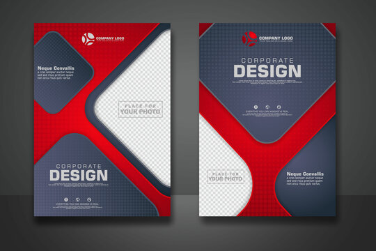 Corporate Book Cover Design Template in A4 with halftone and shadow effect. Can be adapt to Annual Report, Brochure, Poster, Flyer, Magazine, Portfolio, Business Presentation, Banner, Website.