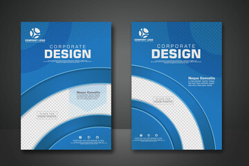 Corporate Book Cover Design Template in A4 with halftone and shadow effect. Can be adapt to Annual Report, Brochure, Poster, Flyer, Magazine, Portfolio, Business Presentation, Banner, Website.