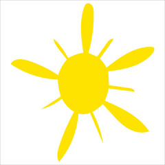 Hand drawn sun element, doodle illustration for web design,kids print,creative icon