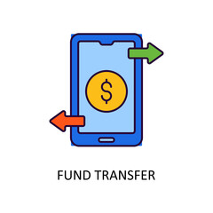 Fund Transfer Vector Filled Outline Icon Design illustration. Fintech Symbol on White background EPS 10 File