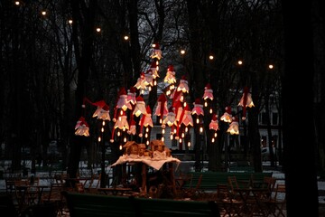 christmas decorations in city park
