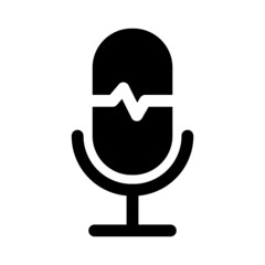 Mic, Microphone Icon Logo Design Vector Template Illustration