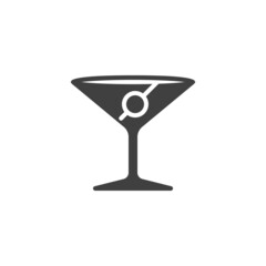 Cocktail glass vector icon