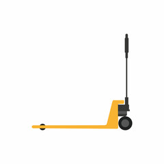Hand pallet jack lift isolated on white. Empty hand pallet truck. cargo cart or forklift. Delivery, logistic and shipping cargo. Vector illustration in flat style
