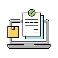 internet order and procurement color icon vector illustration
