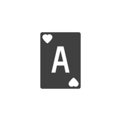 Heart aces playing card vector icon
