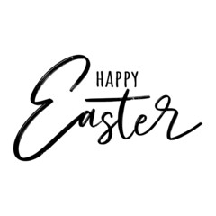 Fototapeta na wymiar Easter lettering. Hand drawn phrase for Greeting card isolated on white background. Happy easter lettering