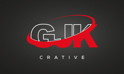 GJK letters creative technology logo design