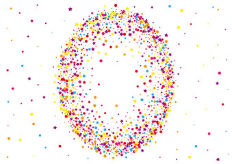 Yellow Paper Star Illustration. Design Dot Decoration. Purple Circle Stars Background. Fiesta Confetti Illustration.