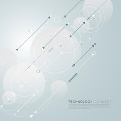 Technology circles and lines geometry pattern. Abstract vector scheme dynamic background
