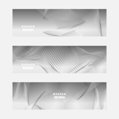 Fototapeta premium Set of grey and silver banner design