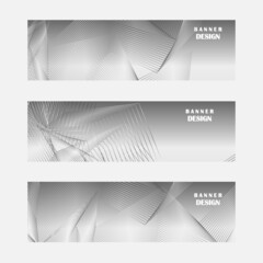 Fototapeta premium Set of grey and silver banner design