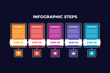 Flat Business Strategy Infographic Template