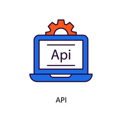Api Vector Filled Outline Icon Design illustration. Fintech Symbol on White background EPS 10 File