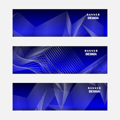 Fototapeta premium Set of blue and silver banner design
