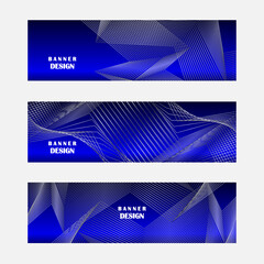 Fototapeta premium Set of blue and silver banner design