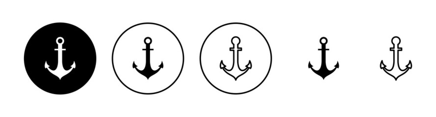 Anchor icons set. Anchor sign and symbol. Anchor marine icon.