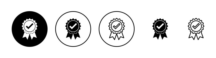 Approved icon set. Certified Medal Icon