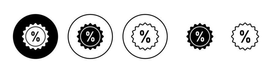 Discount icons set. Discount tag sign and symbol