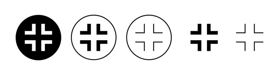 Fullscreen Icon set. Expand to full screen sign and symbol. Arrows symbol