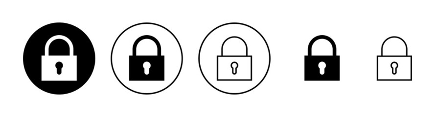 Lock icons set. Padlock sign and symbol. Encryption icon. Security symbol