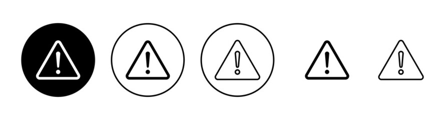 Exclamation danger icons set. attention sign and symbol. Hazard warning attention sign