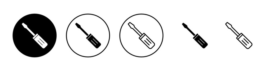Screwdriver icons set.tools sign and symbol