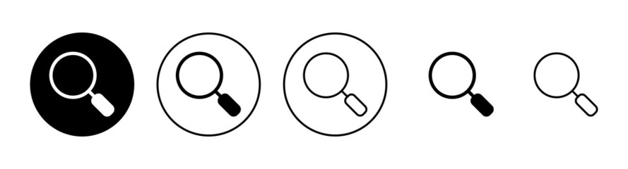 Search icons set. search magnifying glass sign and symbol