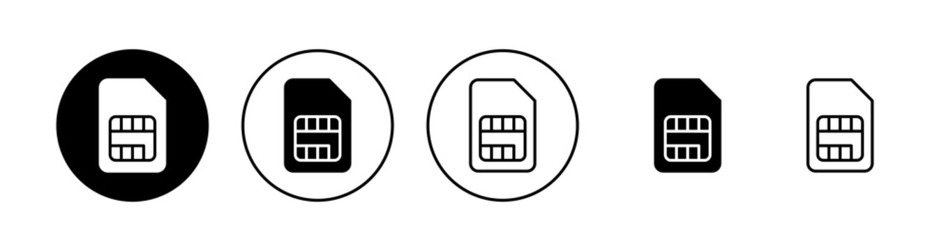 Sim card icons set. dual sim card sign and symbol