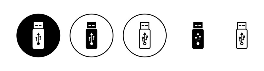 Usb icons set. Flash disk sign and symbol. flash drive sign.